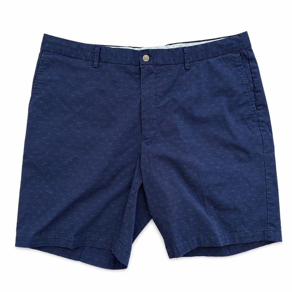 Peter Millar Golf Shorts Men 38 Navy Blue Rope Knot Nautical AOP Stretch Chino